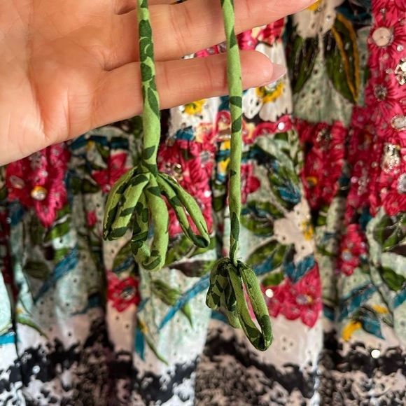 Twin-Set Simona Barbieri Embellished Eyelet Floral Babydoll Dress | SZ M - Picture 13 of 17